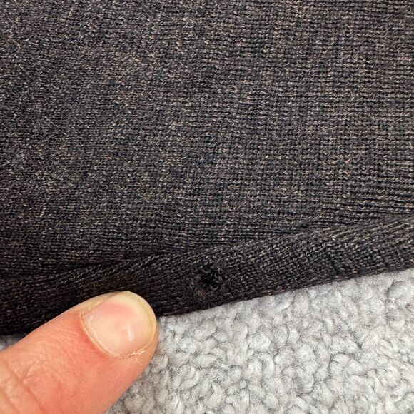 Erdos Wool 1/4 Zip Beaded Pullover Sweater Mens Medium Brown Colorblock Striped - Picture 6 of 13